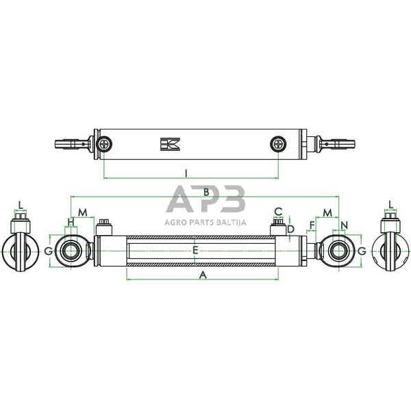 Dvipusis hidraulinis cilindras D3050200GK 1 Dvipusis hidraulinis cilindras D3050200GK 1