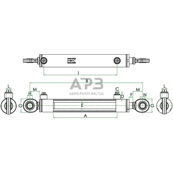 Dvipusis hidraulinis cilindras D3050600GK 1