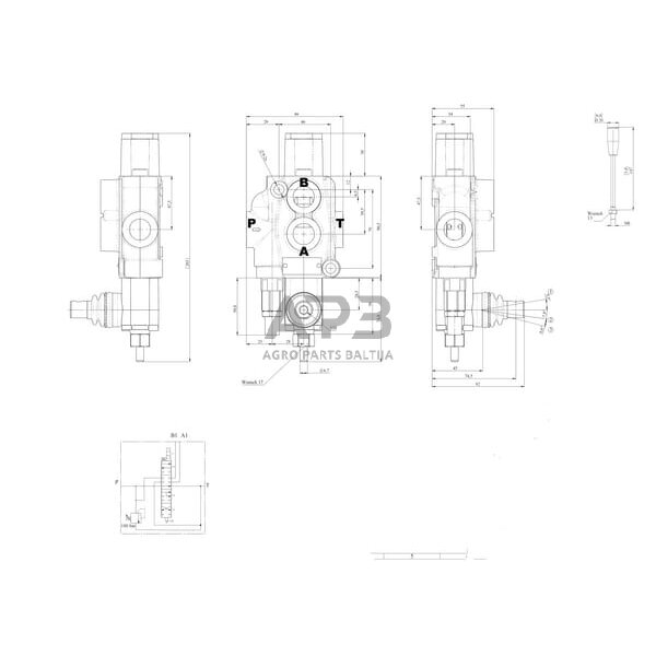 Hidraulinis skirstytuvas 3/8" P35U17KZ1TG 2 Hidraulinis skirstytuvas 3/8" P35U17KZ1TG 2