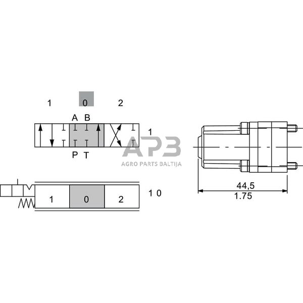 Hidraulinis skirstytuvas SD 4 – 1 sekcijos, SD4/1-G3-110L-AET, SD41002 2 Hidraulinis skirstytuvas SD 4 – 1 sekcijos, SD4/1-G3-110L-AET, SD41002 2