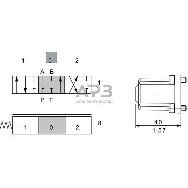 Hidraulinis skirstytuvas SD 4 – 1 sekcijos, SD4/1-G3- 18L-AET, SD41001 2 Hidraulinis skirstytuvas SD 4 – 1 sekcijos, SD4/1-G3- 18L-AET, SD41001 2
