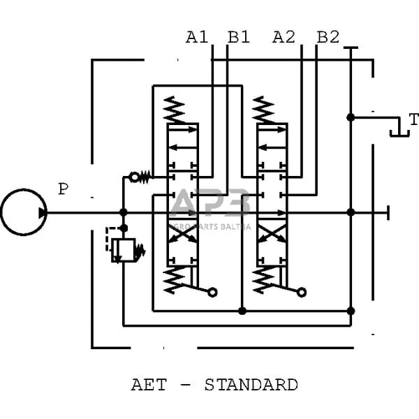 Hidraulinis skirstytuvas SD 5 – 2 sekcijų, VCD20-1-01, SD52001 4 Hidraulinis skirstytuvas SD 5 – 2 sekcijų, VCD20-1-01, SD52001 4