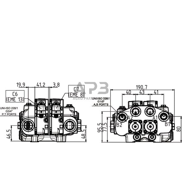 Hidraulinis skirstytuvo komplektas AE 12VDC, SDM1222002KIT 1 Hidraulinis skirstytuvo komplektas AE 12VDC, SDM1222002KIT 1