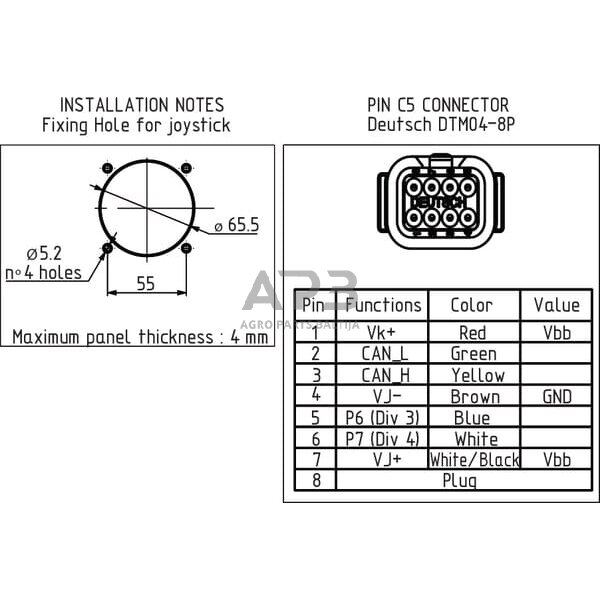 Hidraulinis skirstytuvo komplektas AE 12VDC, SDM1222002KIT 4