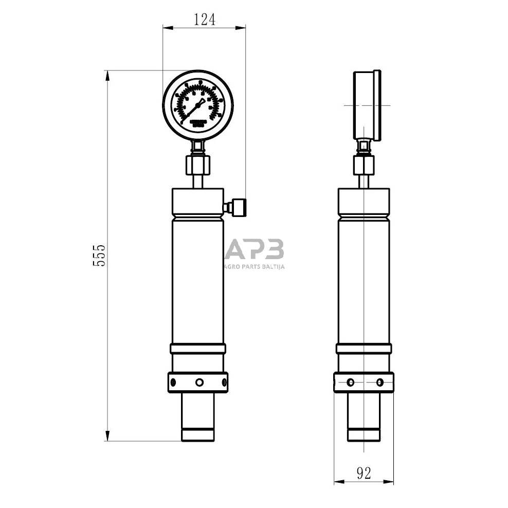Hidraulinio preso cilindras su manometru 20t 1 Hidraulinio preso cilindras su manometru 20t 1