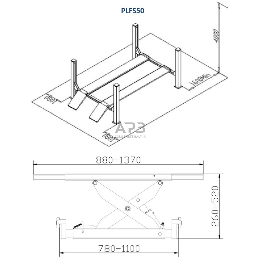 Hidraulinis keltuvas 4 kolonų su papildomu kėlikliu 5t 3 Hidraulinis keltuvas 4 kolonų su papildomu kėlikliu 5t 3