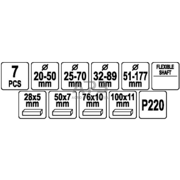 Honingavimo įrankių rinkinys 20-177mm 2