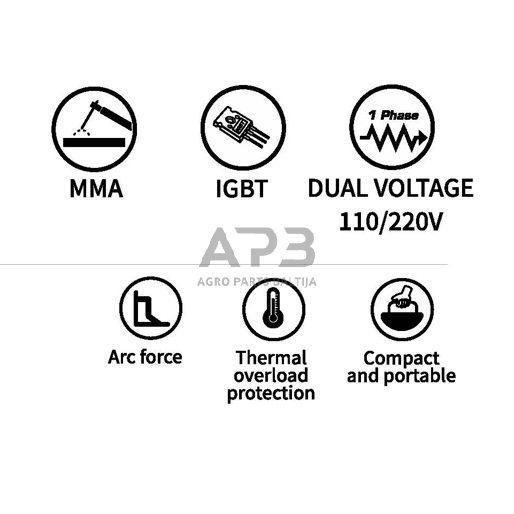 Inverterinis suvirinimo aparatas (IGBT) MMA 2 Inverterinis suvirinimo aparatas (IGBT) MMA 2