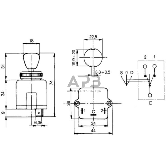 Indikatoriaus jungiklis Cobo 15111000 1 Indikatoriaus jungiklis Cobo 15111000 1