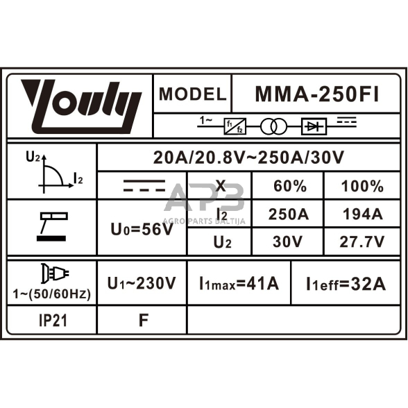 Inverterinis suvirinimo aparatas (IGBT) MMA 1 Inverterinis suvirinimo aparatas (IGBT) MMA 1