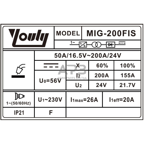 Inverterinis suvirinimo pusautomatis (IGBT), MIG/MAG 1 Inverterinis suvirinimo pusautomatis (IGBT), MIG/MAG 1