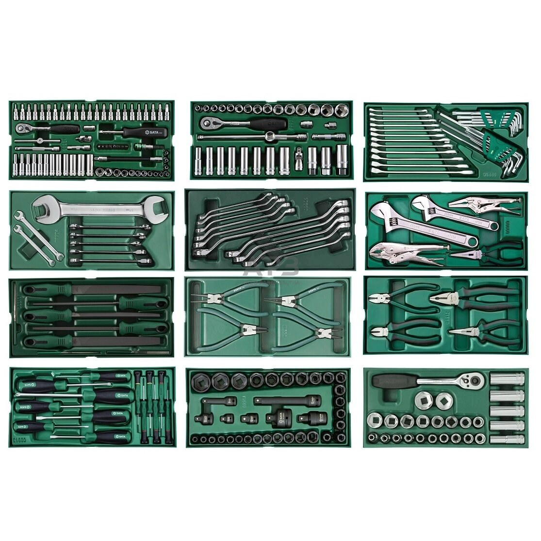 Įrankių spintelė NTBR4007X su SATA įrankiais 246vnt. 1