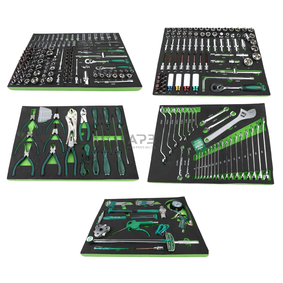 Įrankių rinkinys komplektas į spintelę 330vnt. (5 padėklai) Įrankių rinkinys komplektas į spintelę 330vnt. (5 padėklai)