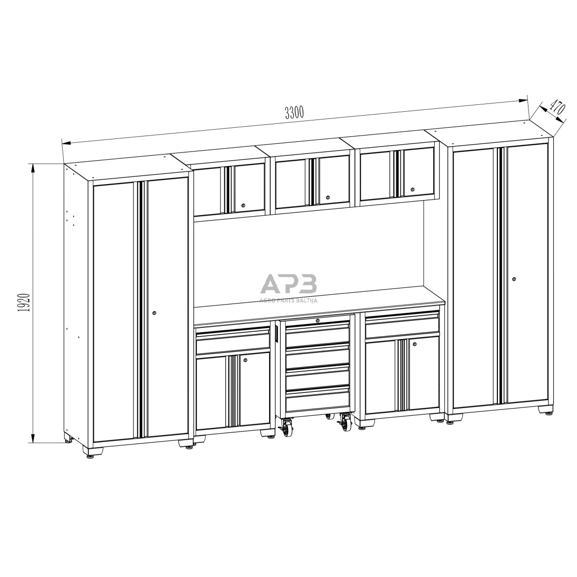 Įrankių spintelių komplektas 2