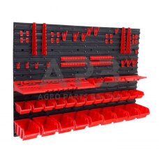 Įrankių stendas PVC (pakabinamas) su dėžutėmis ir laikikliais 43vnt.