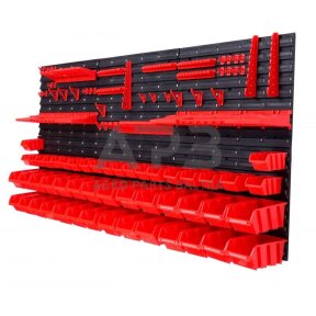 Įrankių stendas PVC (pakabinamas) su dėžutėmis ir laikikliais 74vnt.