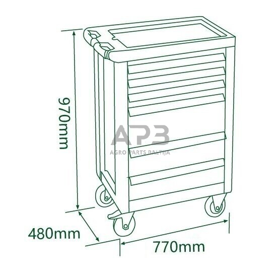Įrankių spintelė 7-ių stalčių su įrankiais 5 komp. 330vnt 2 Įrankių spintelė 7-ių stalčių su įrankiais 5 komp. 330vnt 2