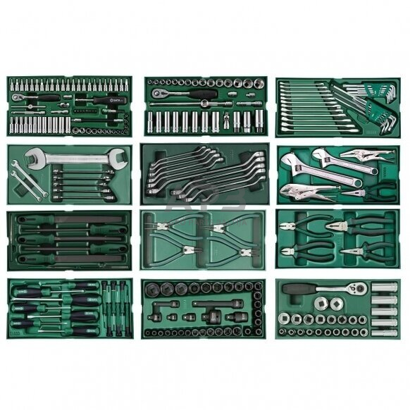 Įrankių spintelė 11-os stalčių PRO su įrankiais, 246vnt. 1 Įrankių spintelė 11-os stalčių PRO su įrankiais, 246vnt. 1
