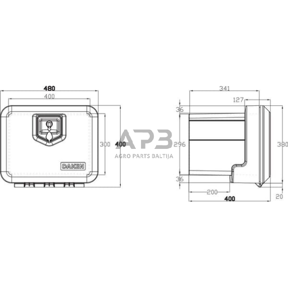 Įrankių dėžė 400x480x400mm, 39.5l, Daken V5030 2 Įrankių dėžė 400x480x400mm, 39.5l, Daken V5030 2