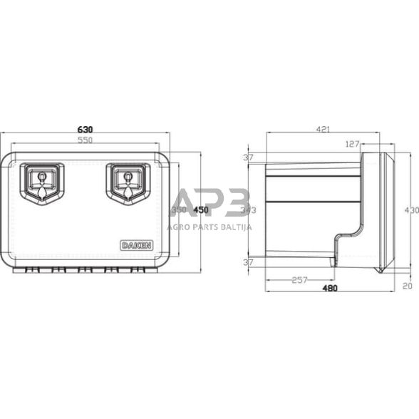 Įrankių dėžė 450x630x480mm, 78.5l, Daken V5040 2 Įrankių dėžė 450x630x480mm, 78.5l, Daken V5040 2