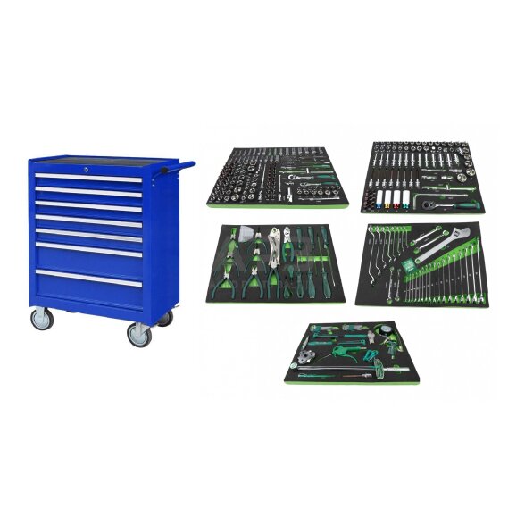 Įrankių spintelė NTBR4007-X su įrankiais(5komp) 330vnt Įrankių spintelė NTBR4007-X su įrankiais(5komp) 330vnt