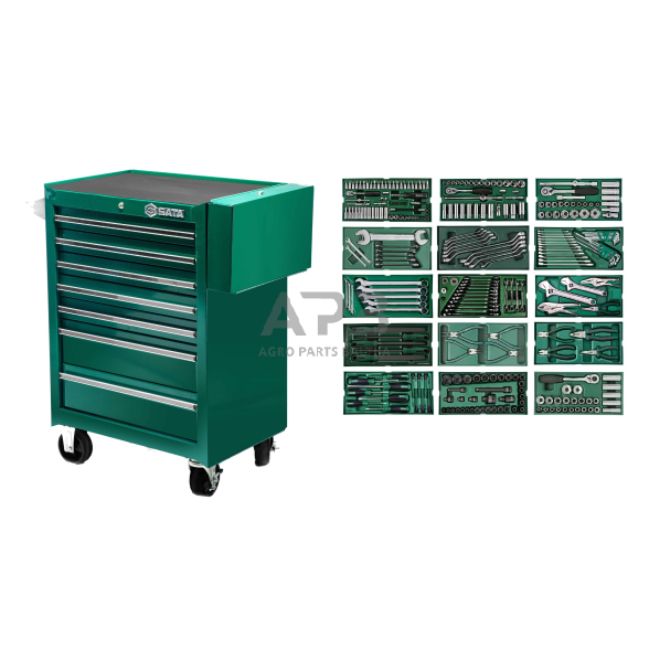 Įrankių spintelė su įrankiais, su ratukais, 300vnt. Įrankių spintelė su įrankiais, su ratukais, 300vnt.