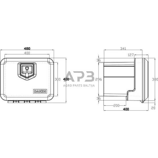 Įrankių dėžė 400x480x400mm, 39.5l, Daken V5030 2 Įrankių dėžė 400x480x400mm, 39.5l, Daken V5030 2