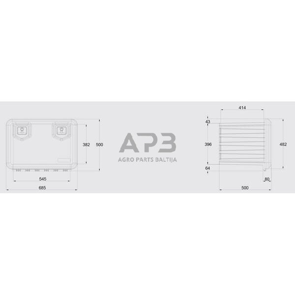 Įrankių dėžė 500x685x500mm, 109l, Daken DK81005 2