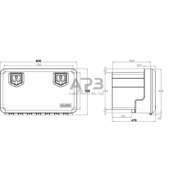 Įrankių dėžė 500x830x470mm, 120l, Daken V5050 2 Įrankių dėžė 500x830x470mm, 120l, Daken V5050 2