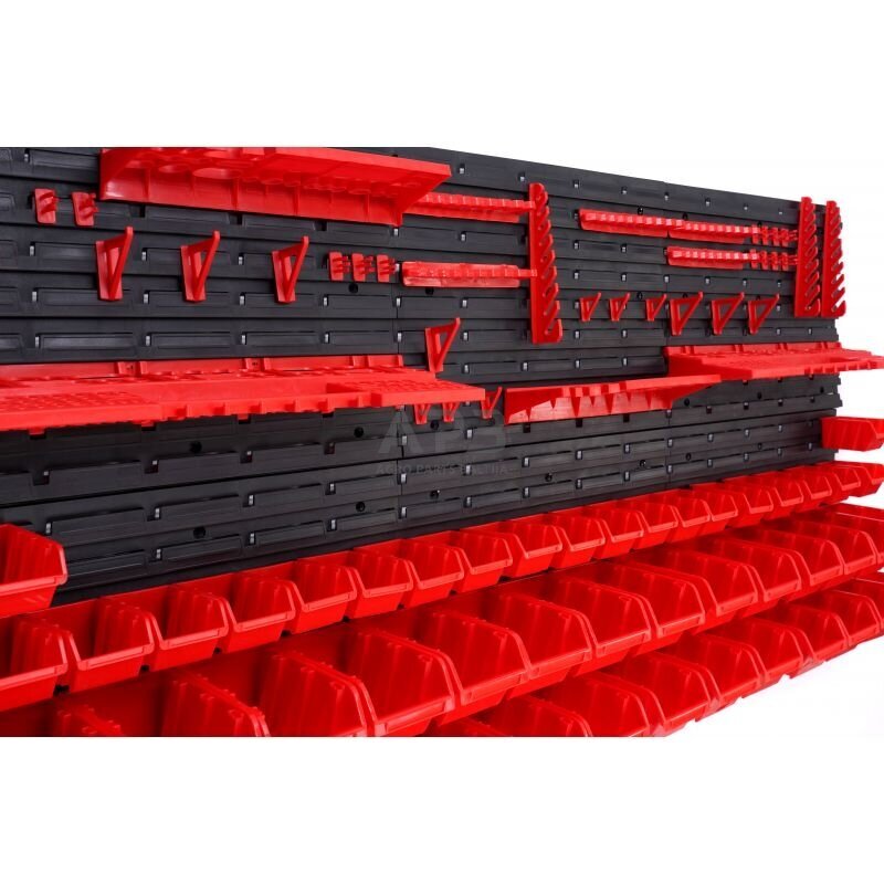 Įrankių stendas PVC (pakabinamas) su dėžutėmis ir laikikliais 74vnt. 2