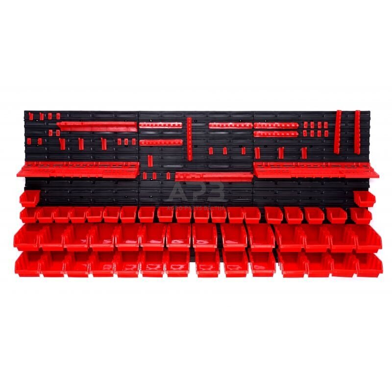 Įrankių stendas PVC (pakabinamas) su dėžutėmis ir laikikliais 74vnt. 4 Įrankių stendas PVC (pakabinamas) su dėžutėmis ir laikikliais 74vnt. 4