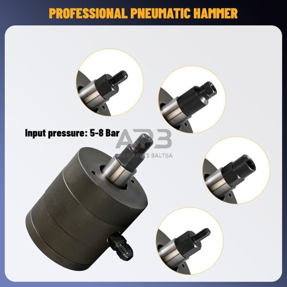 Išmušėjų rinkinys dyzeliniams purkštukams pneumatinis 27vnt. 6 Išmušėjų rinkinys dyzeliniams purkštukams pneumatinis 27vnt. 6