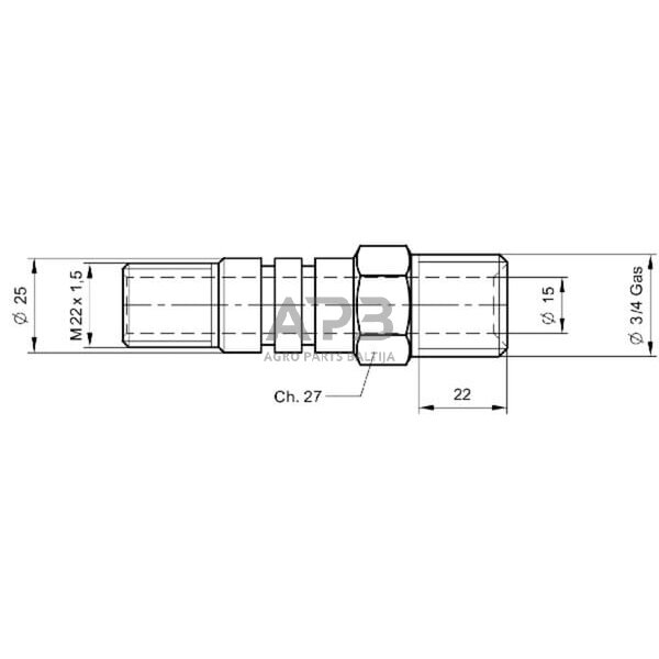 Įsukama jungtis 3/4" TC9-12 TC912 1