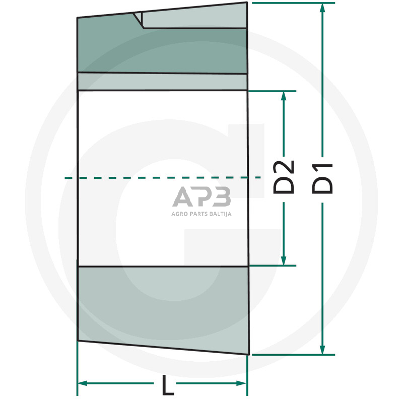 Įvorė užveržimo 38,1 x 57 x 19 mm 1 Įvorė užveržimo 38,1 x 57 x 19 mm 1