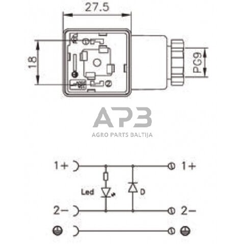 Jungtis su diodu + LED SPKA132D54T9 1 Jungtis su diodu + LED SPKA132D54T9 1