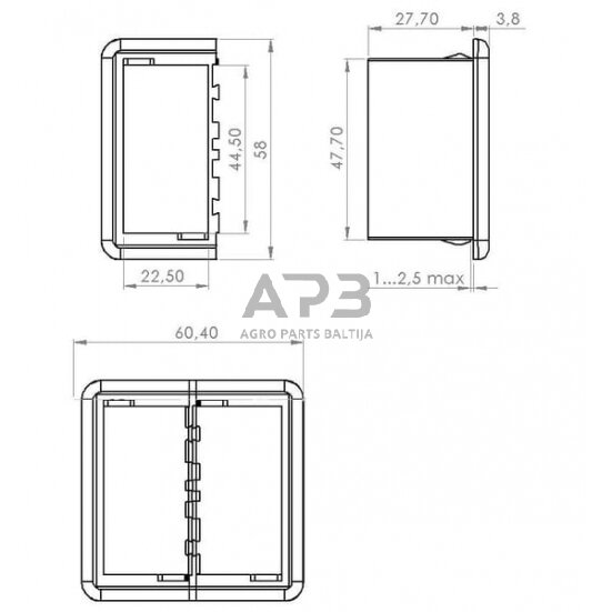 Jungiklio tvirtinimo rėmas SW10021KR 2 Jungiklio tvirtinimo rėmas SW10021KR 2