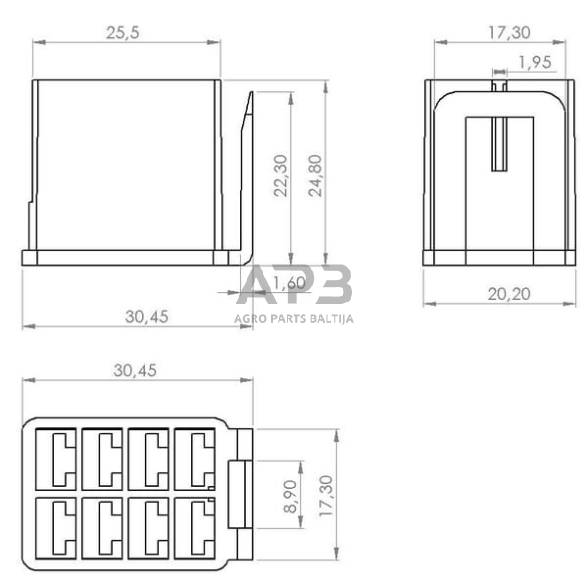 Jungiklio jungtis 8 kontaktų SW10025KR 1 Jungiklio jungtis 8 kontaktų SW10025KR 1