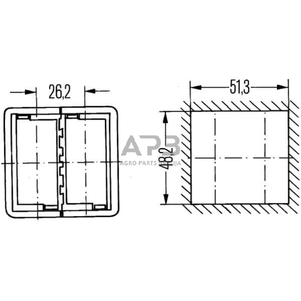 Jungiklio laikiklis, centrinis Hella 8HG716735001 4 Jungiklio laikiklis, centrinis Hella 8HG716735001 4