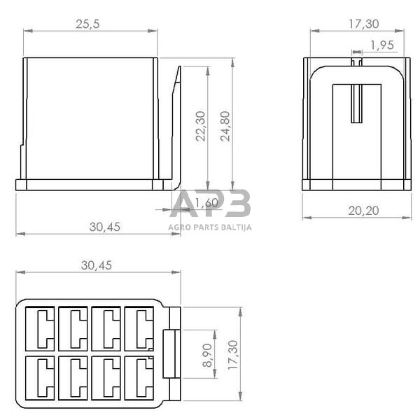 Jungiklio jungtis 8 kontaktų SW10025KR 1 Jungiklio jungtis 8 kontaktų SW10025KR 1