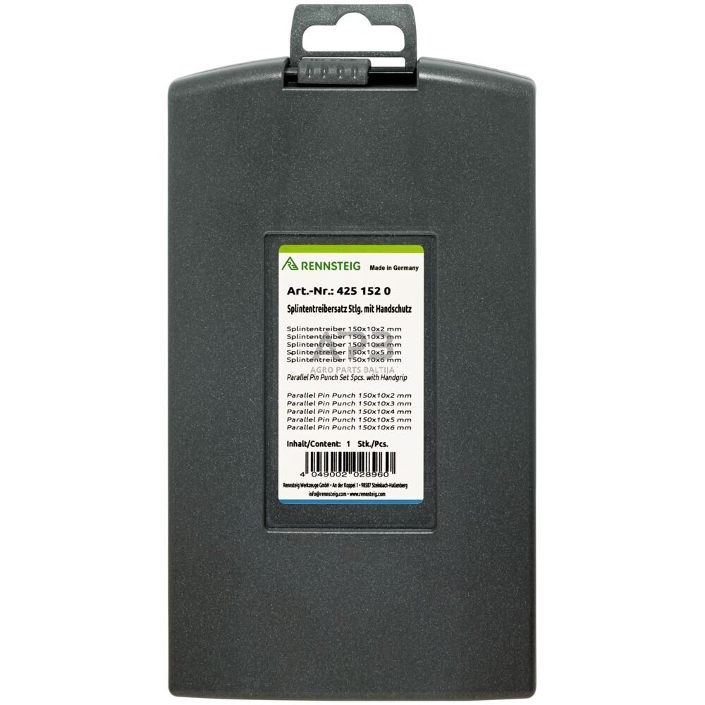 Kaiščių išmušėjų rinkinys 5vnt. su rankos apsauga RENNSTEIG 4