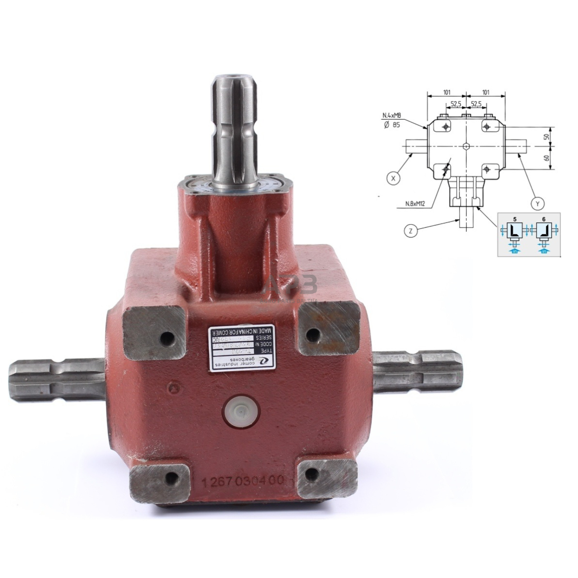 Kampinis reduktorius Comer 43509267806 T-27J, 1:1 40.4kW 1 Kampinis reduktorius Comer 43509267806 T-27J, 1:1 40.4kW 1