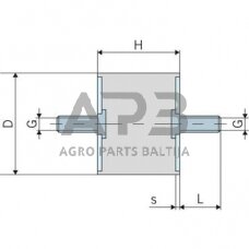 Kabinos amortizatorius universalus A tipas 10040A55