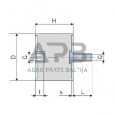 Kabinos amortizatorius universalus B3020M8NR70SH