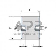 Kabinos amortizatorius universalus C tipas 3020C70M6