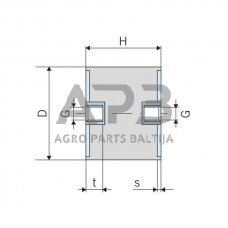 Kabinos amortizatorius universalus C3020M8NR70SH