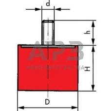 Kabinos amortizatorius universalus D tipas 5028D55