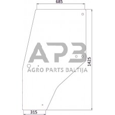 Kabinos durų stiklas 144950A1KR