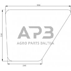 Kabinos durų stiklas apatinis 385500350010N