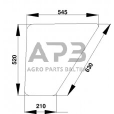 Kabinos durų stiklas apatinis D4004