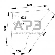 Kabinos durų stiklas apatinis D7103